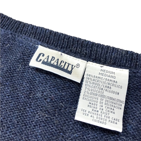 Capacity Knit Sweater Vest Fall Autumn Leaves Cardigan Size Medium Grandma Core - Picture 4 of 6